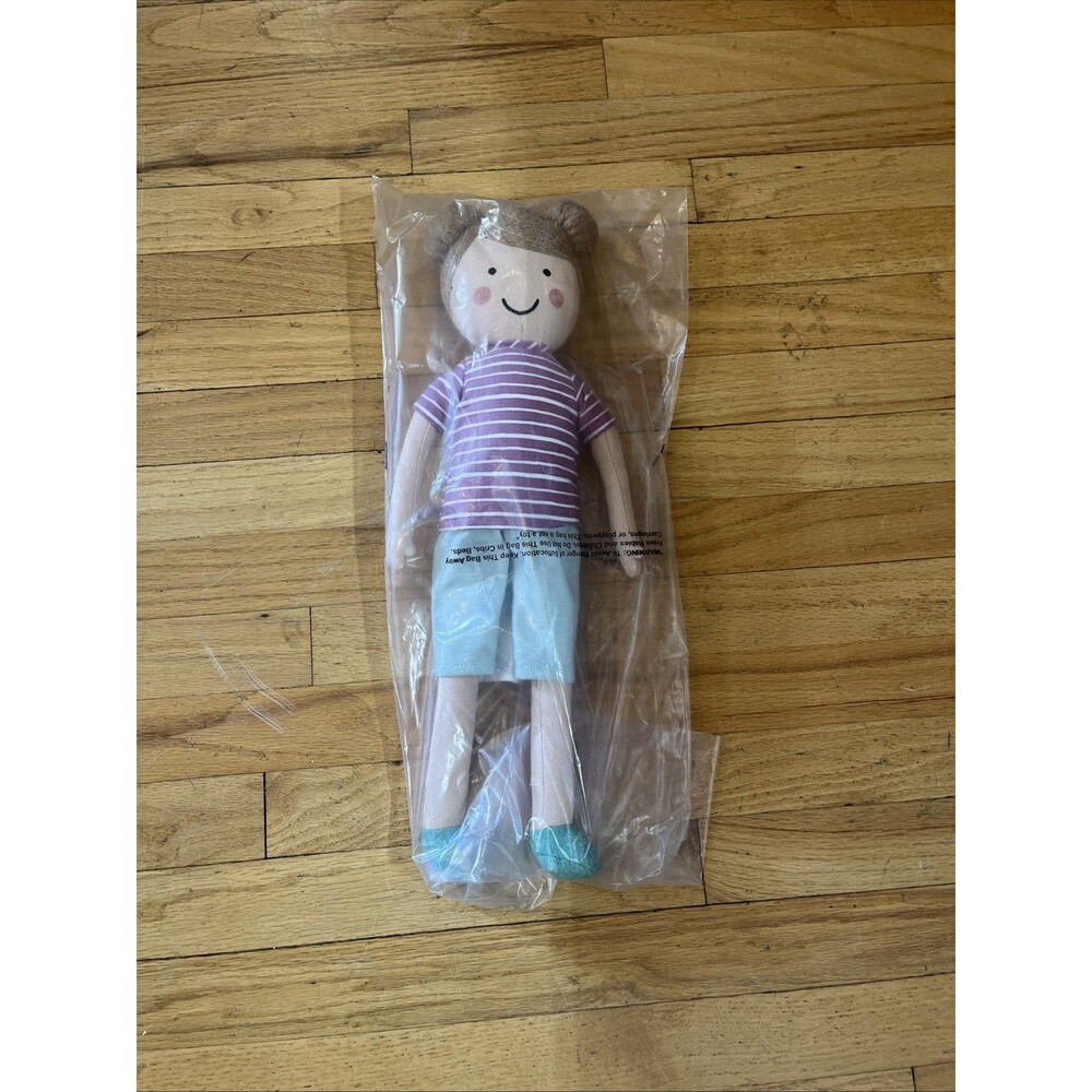 Pillowfort Target Girl Stuffed Doll Striped Shirt Buns Plush Pillow 20” Retired